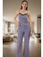 Ince Askılı Pamuklu Pijama Takımı Çizgili Desen V Yaka Regular Kalıp Yüksek Kalite Rahat Kullanım 2