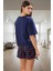 Yazlık %100 Pamuklu Homewear Pijama Takımı Şort ve Tişört Modern Stil Yüksek Kalite 3