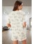 Homewear %100 Pamuklu Rahat Pijama Takımı Kedili Desen Kullanım Dayanıklı Malzeme 3