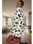 Kalpli Desenli Viskon Dokuma Pijama Takımı Homewear Konforu Dayanıklı Malzeme Mükemmel Uyum 3