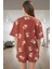 Yazlık %100 Pamuk Ayıcıklı Pijama Takımı Rahat Nefes Alan Boru Paça Şort Zarifane Tasarım 3