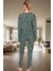 Yumuşak Pamuklu Örme Pijama Yılbaşı Temalı 2'li Set Uzun Paça Modern Stil Günlük Kullanım Için 3