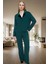 Zümrüt Kadife Detaylı Viskoz Pijama Takımı Kışlık Rahat Homewear Premium Kalite 2