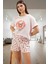 Yazlık %100 Pamuklu Homewear Pijama Takımı Şort ve Tişört Modern Stil Yüksek Kalite 2