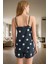 Rahat Ev Giyim Takımı Yıldız Desenli Shally Viskoz Pijama Premium Kalite Trend Tasarım 3