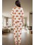 Kadın %100 Pamuklu Pijama Takımı Ayıcıklı Desen Boru Paça Regular Lounge Giyim Yüksek Kalite 3