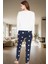 Pamuklu Pijama Takımı Yıldız Desenli Rahat ve Şık Uzun Paça Kış Mevsimi Premium Kalite 3