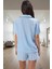 Rahat Viskoz Pijama Takımı Şortlu Kalpli Detaylı Yazlık Günlük Kullanım Için Özenle Seçilmiş 3