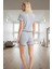 Rahat Yazlık Pijama Takımı Viskoz Süprem Örme Kumaş Fırfır Detay Modern Stil 2