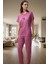 Rahat Kalpli Desenli Pijama Takımı Polyester Viskoz Örme Kumaş Ilkbahar Sonbahar Trend Tasarım 1