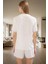 Shally Dokuma Viskon Pijama Dantelli Yazlık Rahat Modern Stil Şık Görünüm Mükemmel Uyum 3