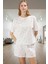 Homewear Koleksiyonu Rahat Nefes Alan %100 Pamuklu Galaksi Desenli Kadın Pijama Takımı 2