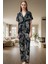 Rahat Ev Giyim %100 Viskon Kaplan Desenli Pijama Takımı Modern Stil Mükemmel Uyum Trend Tasarım 2