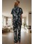 Rahat Ev Giyim %100 Viskon Kaplan Desenli Pijama Takımı Modern Stil Mükemmel Uyum Trend Tasarım 3