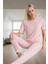 Rahat Örme Pijama Takımı Kalp Desenli Yumuşak Polyester Pamuk Karışımı Modern Stil 1