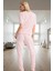 Rahat Örme Pijama Takımı Kalp Desenli Yumuşak Polyester Pamuk Karışımı Modern Stil 3