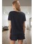 Rahat Yazlık Pijama Takımı Waffle Kumaş Karyoka Dikişli 2li Günlük Kullanım Için Modern Stil 3