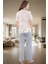 Rahatlığıyla Büyülüyen %100 Pamuklu Çiçekli Pijama Takımı Modern Stil Özenle Seçilmiş 2