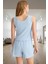 Rahat Kalıp 2'li Homewear Pijama Takımı Kalın Askılı Atlet ve Şort Kullanım 3