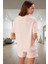 Pamuklu Örme Pijama Takımı Kalpli Desenli Regular Kalıp Zarifane Tasarım Seçkin Malzeme 3
