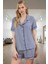 Homewear Ekoseli Şortlu Pijama Takımı %100 Viskoz Regular Kalıp Kaliteli Işçilik 1