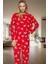 Rahat Yılbaşı Pijama Takımı %100 Pamuk Uzun Kollu Regular Kalıp Profesyonel Görünüm Yüksek Kalite 2