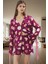 Rahat ve Şık Kadın Pijama Takımı Viskoz Şortlu Uzun Kollu Kullanım Ömürlü 1