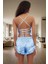 2 Parça Rahat Saten Pijama Takımı V Yaka Atlet ve Boru Paça Şort Trend Tasarım Modern Stil 3