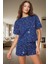 Yazlık Homewear Pijama Takımı %100 Pamuk Galaksi Desenli Regular Kalıp Modern Stil Premium Kalite 2