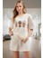 Kısa Kollu Pamuklu Pijama Takımı Kahve Desenli Rahat Uyku Modern Stil Kaliteli Işçilik 1