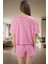Kalp Desenli Örme Pijama Takımı Yaz Için Mükemmel Konfor Trend Tasarım Rahat ve Şık 1