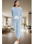 Yumuşak Polar Kumaşlı 3lü Pijama Takımı Kalpli Desenli Kışlık Set Trend Tasarım 1