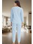 Yumuşak Polar Kumaşlı 3lü Pijama Takımı Kalpli Desenli Kışlık Set Trend Tasarım 3