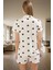 Rahat ve Şık Pamuklu Pijama Takımı Kalpli Desen 2 Parça Yaz Mevsimi Kullanım 3