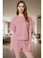 2'li Homewear Pijama Takımı Pamuklu Bisiklet Yaka Şortlu Profesyonel Görünüm Modern Stil 2