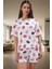 Pamuklu Dudak Desenli Örme Pijama Takımı Yazlık Rahat 2'li Set Premium Kalite 2