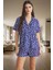 Homewear Leopar Desenli Örme Pijama; Regular Kalıp Kısa Kollu Polyester Premium Kalite Şık Görünüm 1