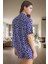 Homewear Leopar Desenli Örme Pijama; Regular Kalıp Kısa Kollu Polyester Premium Kalite Şık Görünüm 3