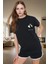 Regular Kalıp Pamuklu Panda Baskılı Kısa Kollu Pijama Takımı Modern Stil Özel Tasarım 2
