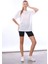 Kadın Iç Gösteren Transparan Penye Pamuk Beyaz Bisiklet Yaka Oversize T-Shirt 3