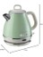 Vintage Elektrikli Su Isıtıcı 1 Litre Yeşil 2868/04 - Paslanmaz Çelik, Retro Kettle, 1630 Watt, Otomatik Kapanma, Kablosuz 360° Duylu 2