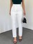 Pileli Havuç Pantolon -Beyaz 1