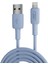12W 2.4A Usb-A To Lightning iPhone iPad Silikon Hızlı Şarj ve Data Kablosu Mavi 1 Metre 1