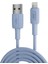12W 2.4A Usb-A To Lightning iPhone iPad Silikon Hızlı Şarj ve Data Kablosu Mavi 1 Metre 3