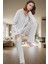 Kadın Kaşkorse Örme Pijama Takımı Kış Mevsimi Için Rahat Uyku Günlük Kullanım 1
