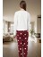 Kadın Yıldız Desenli Pamuklu Pijama Takımı Rahat Kalıp Uzun Paça Mükemmel Uyum Ömürlü 3