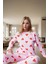 Kadın Kalpli Desenli Pamuklu Pijama Takımı Kış Mevsimi Için Rahat Uyku Konforlu Kesim 2