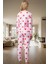 Kadın Kalpli Desenli Pamuklu Pijama Takımı Kış Mevsimi Için Rahat Uyku Konforlu Kesim 3