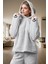 Kadın Kışlık Wellsoft Pijama Takımı Kapüşonlu Boru Paça Rahat Ev Giyim Seti Uzun Ömürlü Modern Stil 1