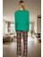 Kadın Kışlık %100 Pamuklu Pijama Takımı Rahat Yılbaşı Baskısı Konforlu Kesim ve Şık 3
